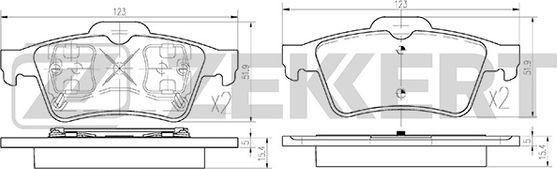 Zekkert BS-1474 - Bremsbelagsatz, Scheibenbremse alexcarstop-ersatzteile.com