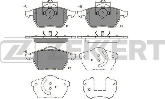 Zekkert BS-1568 - Bremsbelagsatz, Scheibenbremse alexcarstop-ersatzteile.com