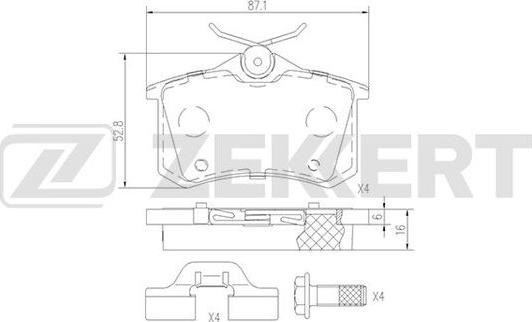 Zekkert BS-1690 - Bremsbelagsatz, Scheibenbremse alexcarstop-ersatzteile.com