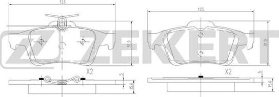 Zekkert BS-1600 - Bremsbelagsatz, Scheibenbremse alexcarstop-ersatzteile.com