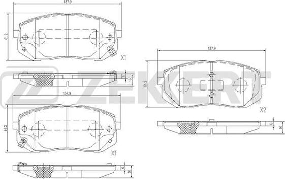 Zekkert BS-1684 - Bremsbelagsatz, Scheibenbremse alexcarstop-ersatzteile.com