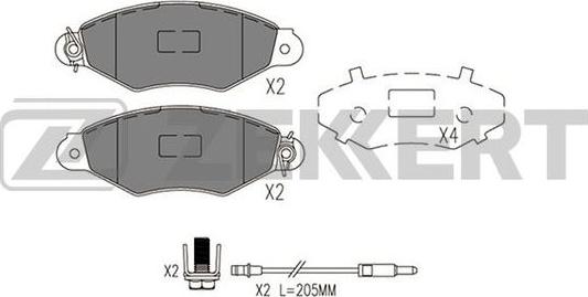 Zekkert BS-1088 - Bremsbelagsatz, Scheibenbremse alexcarstop-ersatzteile.com