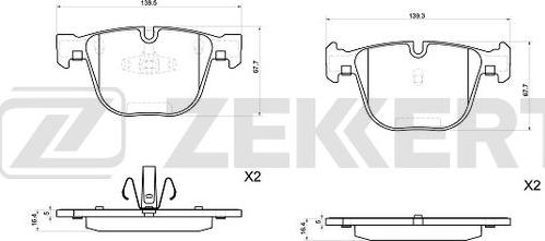 Zekkert BS-1037 - Bremsbelagsatz, Scheibenbremse alexcarstop-ersatzteile.com