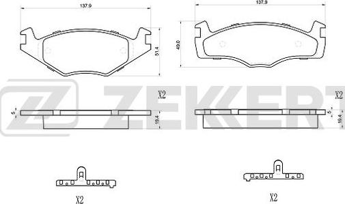 Zekkert BS-1023 - Bremsbelagsatz, Scheibenbremse alexcarstop-ersatzteile.com