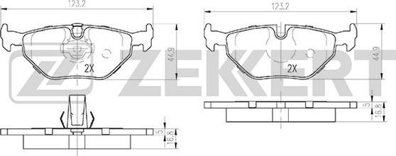 Zekkert BS-1155 - Bremsbelagsatz, Scheibenbremse alexcarstop-ersatzteile.com