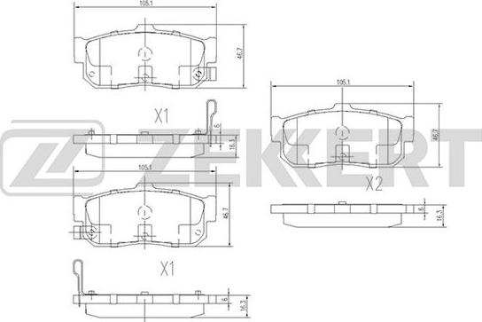 Zekkert BS-1104 - Bremsbelagsatz, Scheibenbremse alexcarstop-ersatzteile.com