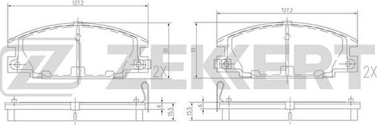 Zekkert BS-1101 - Bremsbelagsatz, Scheibenbremse alexcarstop-ersatzteile.com