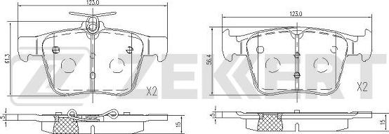 Zekkert BS-1114 - Bremsbelagsatz, Scheibenbremse alexcarstop-ersatzteile.com