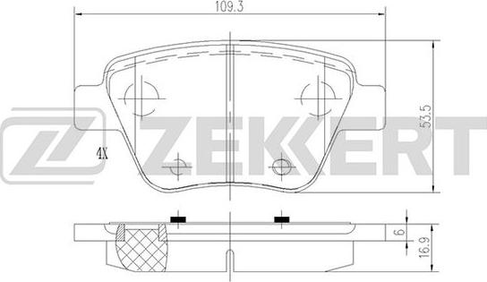 Zekkert BS-1185 - Bremsbelagsatz, Scheibenbremse alexcarstop-ersatzteile.com