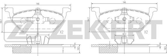 Zekkert BS-1136 - Bremsbelagsatz, Scheibenbremse alexcarstop-ersatzteile.com