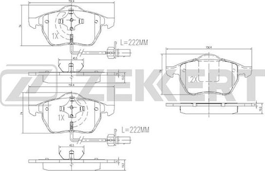 Zekkert BS-1131 - Bremsbelagsatz, Scheibenbremse alexcarstop-ersatzteile.com