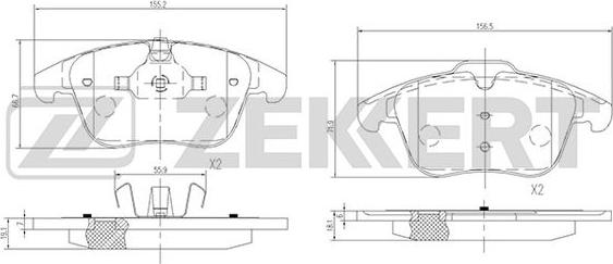 Zekkert BS-1128 - Bremsbelagsatz, Scheibenbremse alexcarstop-ersatzteile.com