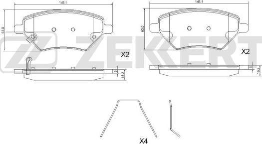 Zekkert BS-1175 - Bremsbelagsatz, Scheibenbremse alexcarstop-ersatzteile.com