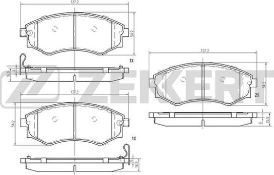 Zekkert BS-1859 - Bremsbelagsatz, Scheibenbremse alexcarstop-ersatzteile.com