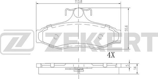 Zekkert BS-1863 - Bremsbelagsatz, Scheibenbremse alexcarstop-ersatzteile.com