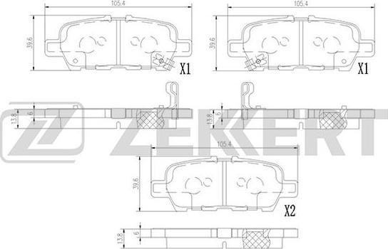 Zekkert BS-1367 - Bremsbelagsatz, Scheibenbremse alexcarstop-ersatzteile.com