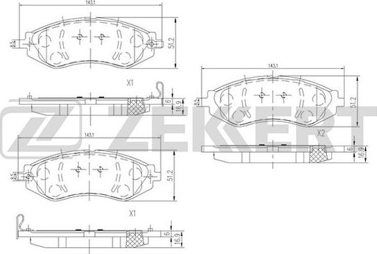 Zekkert BS-1309 - Bremsbelagsatz, Scheibenbremse alexcarstop-ersatzteile.com