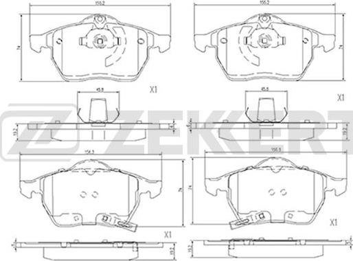 Zekkert BS-1381 - Bremsbelagsatz, Scheibenbremse alexcarstop-ersatzteile.com