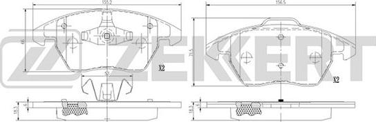 Zekkert BS-1375 - Bremsbelagsatz, Scheibenbremse alexcarstop-ersatzteile.com