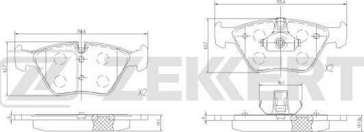 Zekkert BS-1370 - Bremsbelagsatz, Scheibenbremse alexcarstop-ersatzteile.com