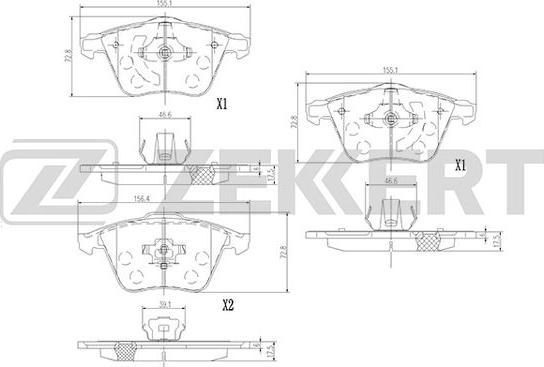 Zekkert BS-1377 - Bremsbelagsatz, Scheibenbremse alexcarstop-ersatzteile.com