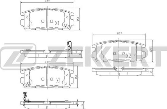 Zekkert BS-1299 - Bremsbelagsatz, Scheibenbremse alexcarstop-ersatzteile.com