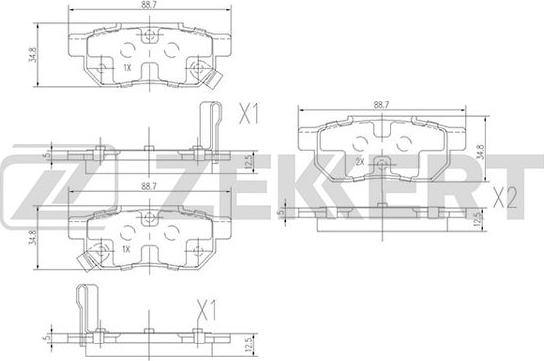 Zekkert BS-1259 - Bremsbelagsatz, Scheibenbremse alexcarstop-ersatzteile.com