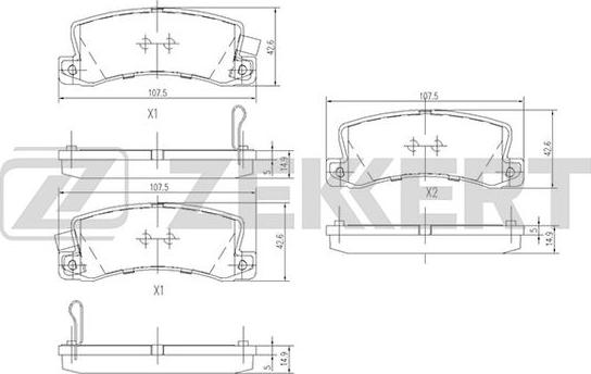 Zekkert BS-1216 - Bremsbelagsatz, Scheibenbremse alexcarstop-ersatzteile.com