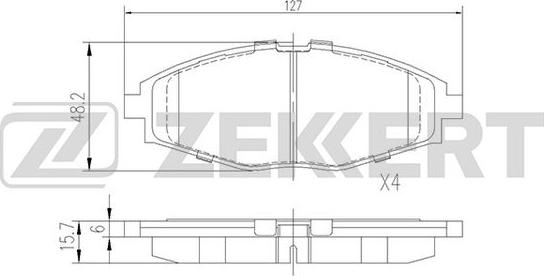 Zekkert BS-1285 - Bremsbelagsatz, Scheibenbremse alexcarstop-ersatzteile.com