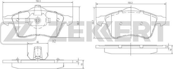 Zekkert BS-1282 - Bremsbelagsatz, Scheibenbremse alexcarstop-ersatzteile.com