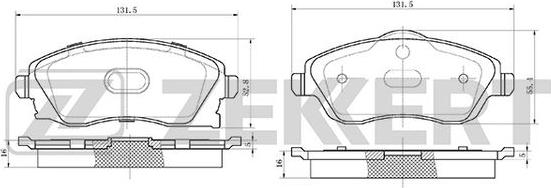 Zekkert BS-1234 - Bremsbelagsatz, Scheibenbremse alexcarstop-ersatzteile.com