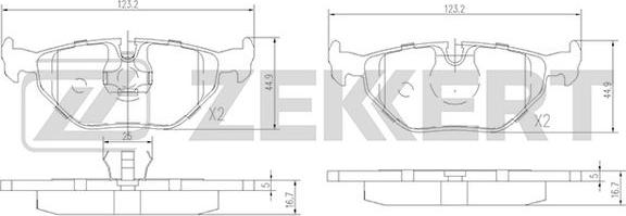 Zekkert BS-1232 - Bremsbelagsatz, Scheibenbremse alexcarstop-ersatzteile.com