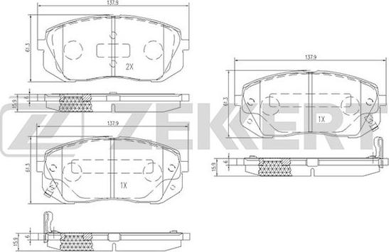 Zekkert BS-1791 - Bremsbelagsatz, Scheibenbremse alexcarstop-ersatzteile.com