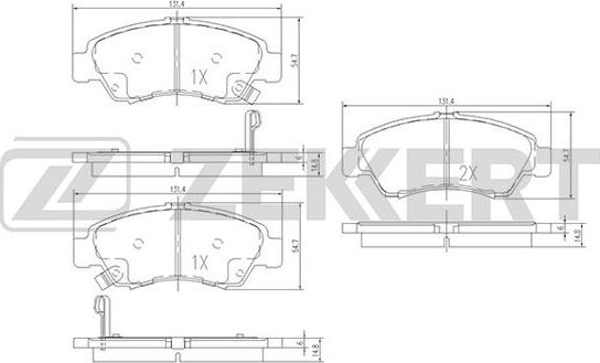 Zekkert BS-1717 - Bremsbelagsatz, Scheibenbremse alexcarstop-ersatzteile.com