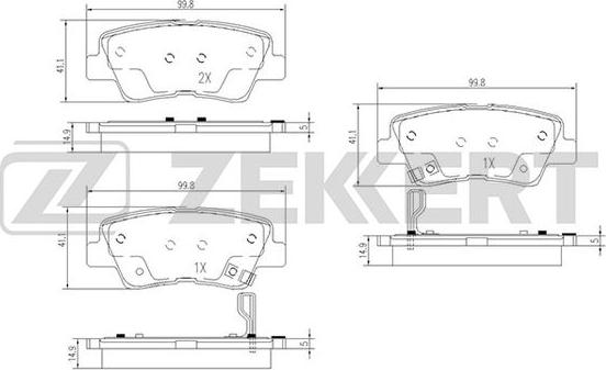 Zekkert BS-1788 - Bremsbelagsatz, Scheibenbremse alexcarstop-ersatzteile.com