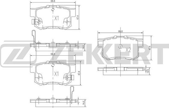 Zekkert BS-1720 - Bremsbelagsatz, Scheibenbremse alexcarstop-ersatzteile.com