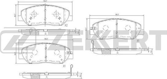 Zekkert BS-1777 - Bremsbelagsatz, Scheibenbremse alexcarstop-ersatzteile.com