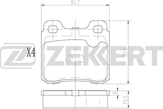 Zekkert BS-3000 - Bremsbelagsatz, Scheibenbremse alexcarstop-ersatzteile.com