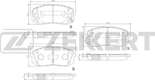 Zekkert BS-3021 - Bremsbelagsatz, Scheibenbremse alexcarstop-ersatzteile.com