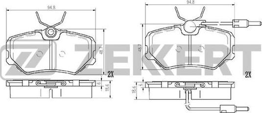 Zekkert BS-2993 - Bremsbelagsatz, Scheibenbremse alexcarstop-ersatzteile.com