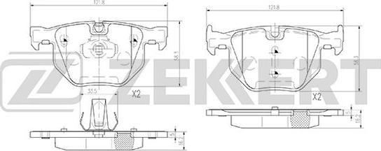 Zekkert BS-2937 - Bremsbelagsatz, Scheibenbremse alexcarstop-ersatzteile.com