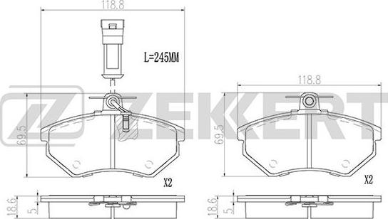 Zekkert BS-2978 - Bremsbelagsatz, Scheibenbremse alexcarstop-ersatzteile.com