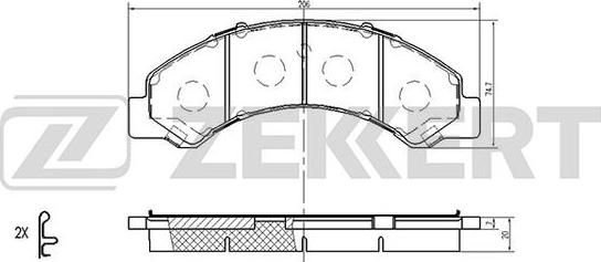 Zekkert BS-2454 - Bremsbelagsatz, Scheibenbremse alexcarstop-ersatzteile.com