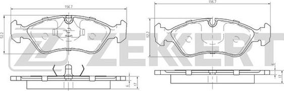 Zekkert BS-2458 - Bremsbelagsatz, Scheibenbremse alexcarstop-ersatzteile.com