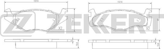 Zekkert BS-2418 - Bremsbelagsatz, Scheibenbremse alexcarstop-ersatzteile.com