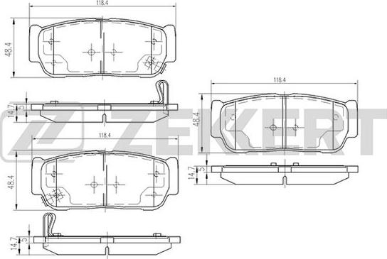 Zekkert BS-2424 - Bremsbelagsatz, Scheibenbremse alexcarstop-ersatzteile.com