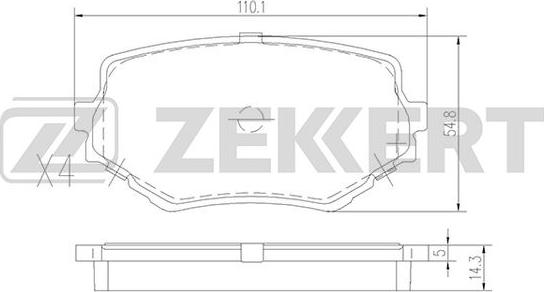 Zekkert BS-2612 - Bremsbelagsatz, Scheibenbremse alexcarstop-ersatzteile.com