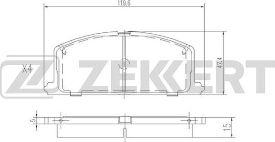 Zekkert BS-2624 - Bremsbelagsatz, Scheibenbremse alexcarstop-ersatzteile.com