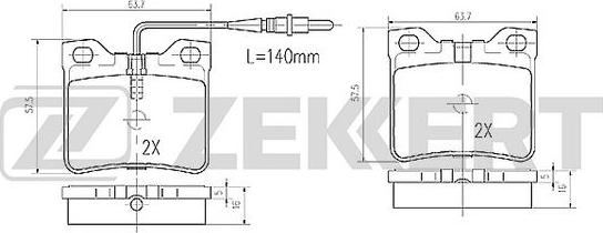 Zekkert BS-2890 - Bremsbelagsatz, Scheibenbremse alexcarstop-ersatzteile.com