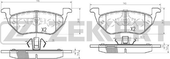 Zekkert BS-2848 - Bremsbelagsatz, Scheibenbremse alexcarstop-ersatzteile.com